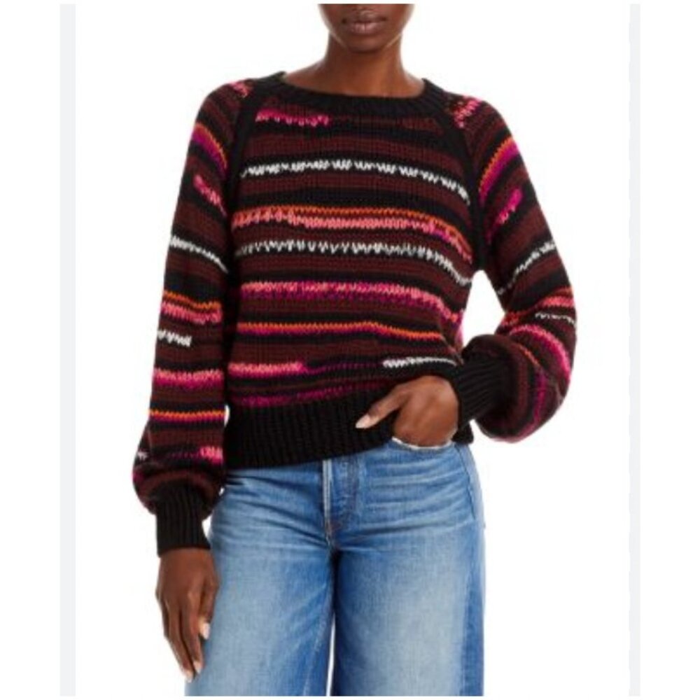 Mother Bell Sleeve Striped Alpaca Sweater Womens Small Multicolor Knit Pullover